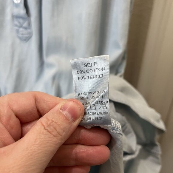 Aaron & Amber Chambray Light Blue Romper Shorts Womens Size M Tencel - Picture 5 of 9